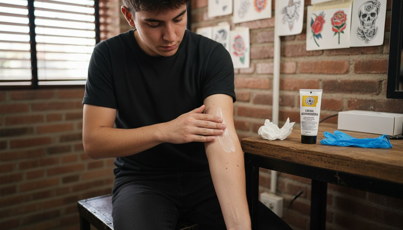 Aplicar crema anestésica en el antebrazo