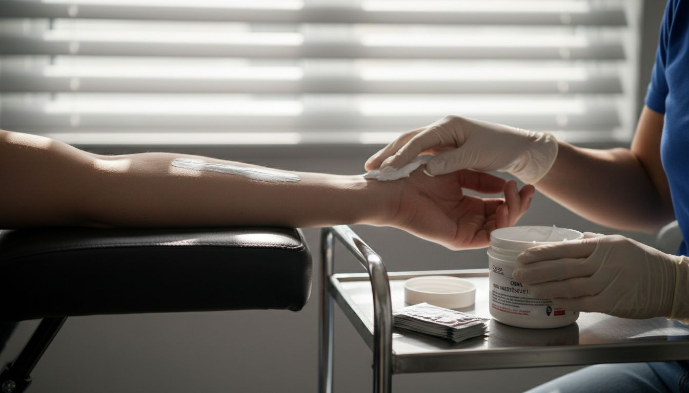 Appliquer une crème anesthésiante sur la zone à tatouer