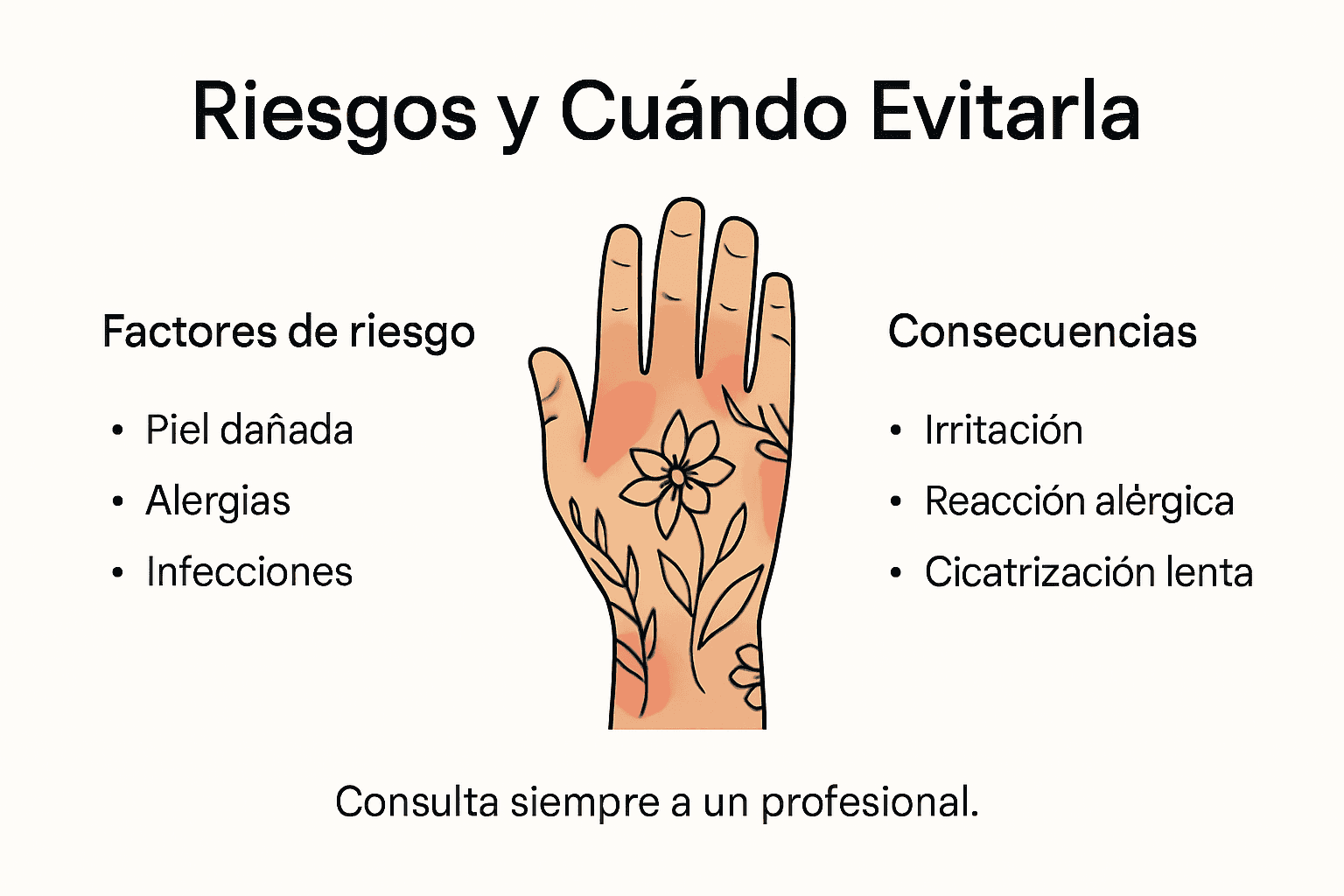 Infografía: posibles riesgos al usar anestesia tópica antes de hacerte un tatuaje