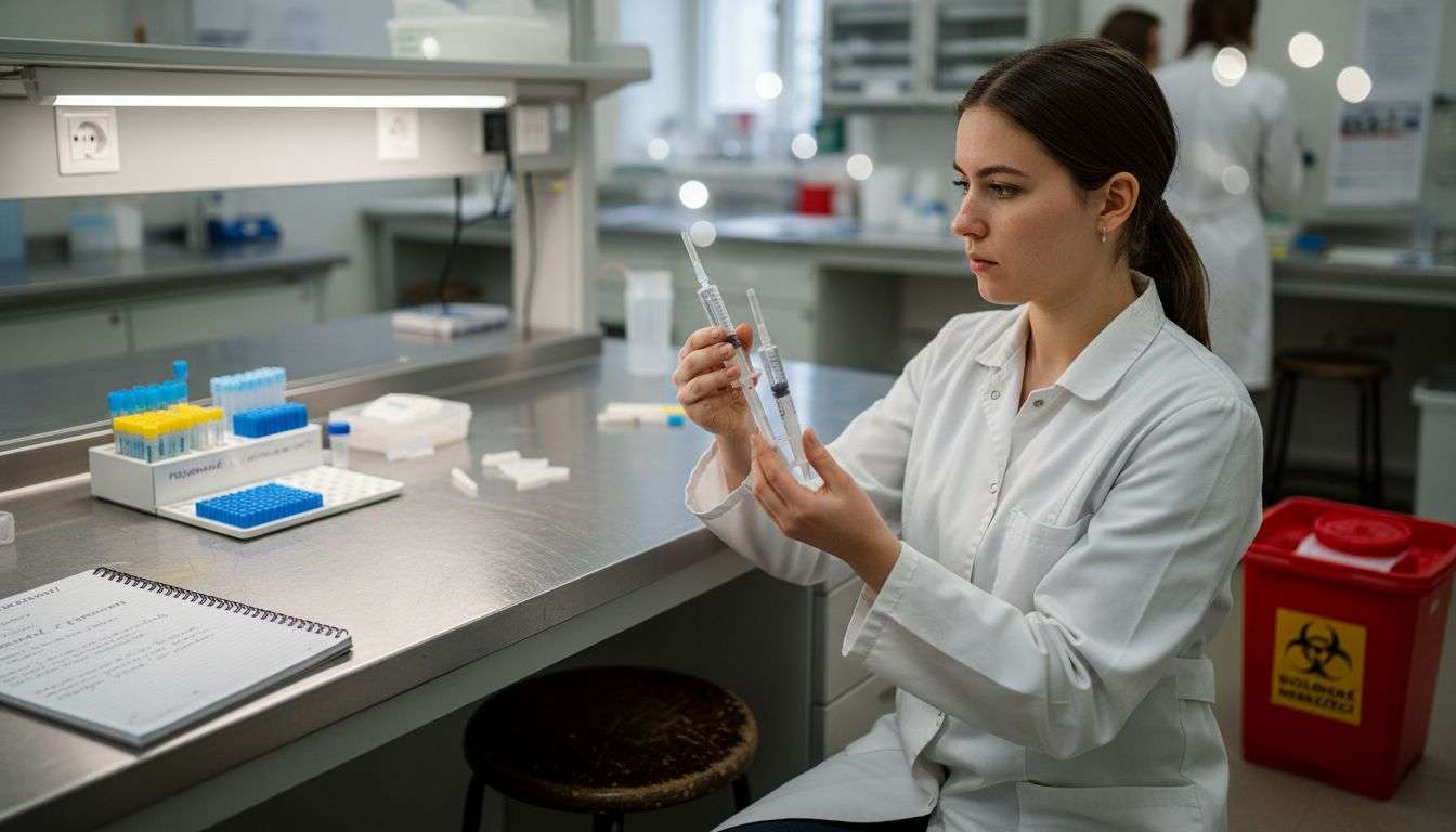 Vědec zkoumá rozdíly mezi placebem a anestetikem v laboratorních podmínkách.