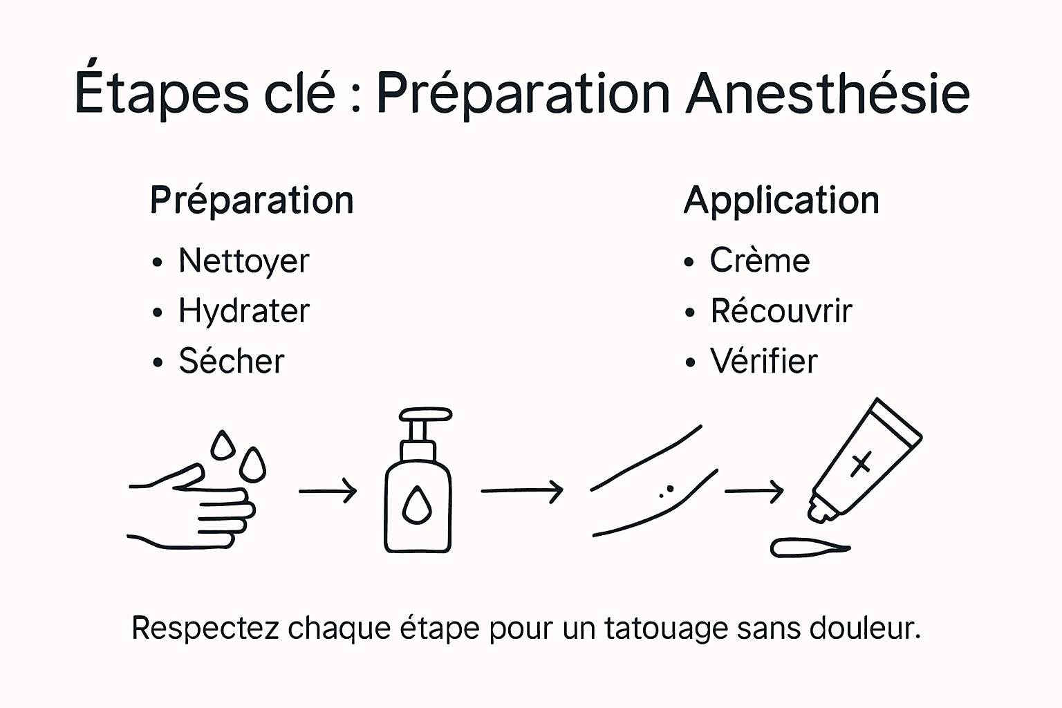 Infographie : les étapes essentielles de l’anesthésie avant un tatouage