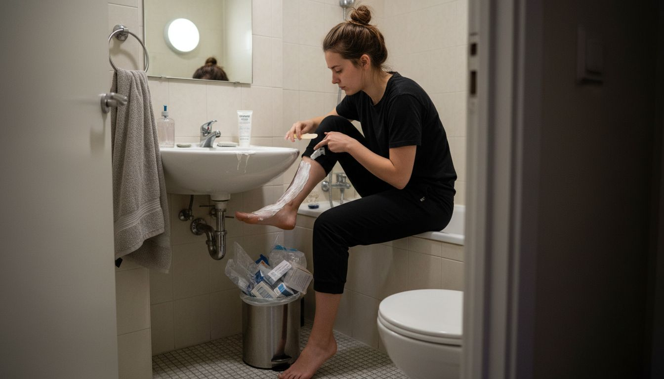 Una persona está colocando anestesia local sobre el tobillo.