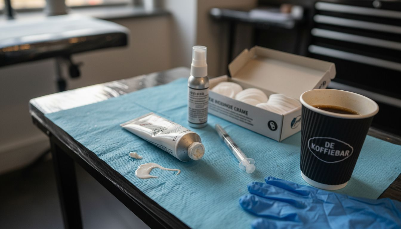 Verdovende crème, spray en gel beschikbaar in de tattooshop