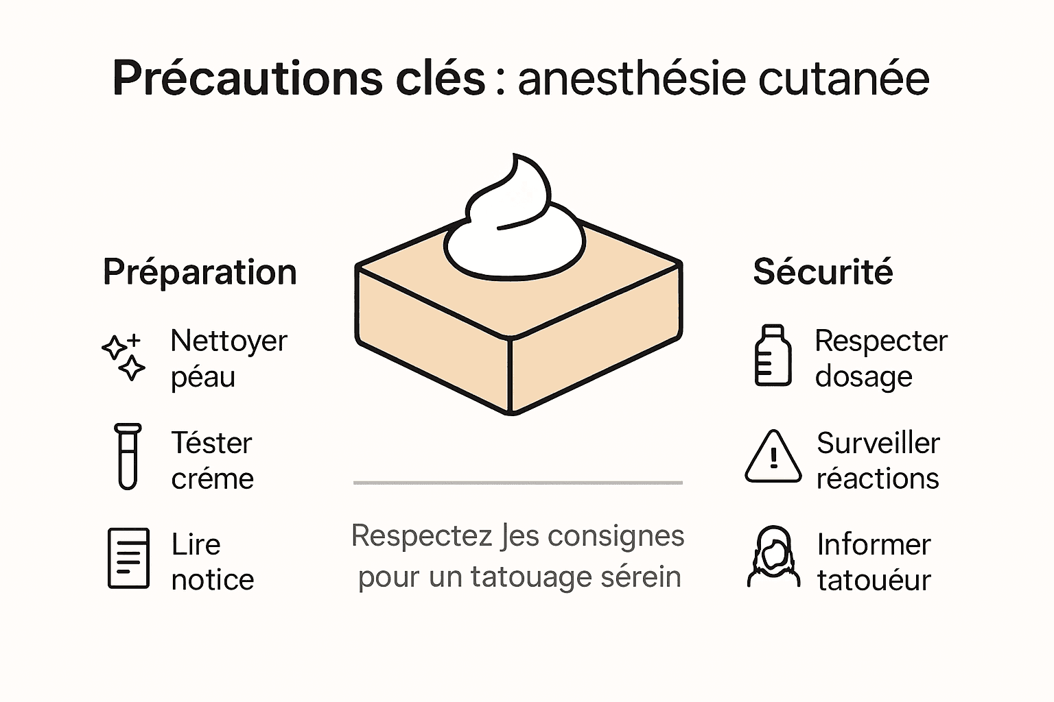 Infographie : les bonnes pratiques pour utiliser l’anesthésie locale avant un tatouage
