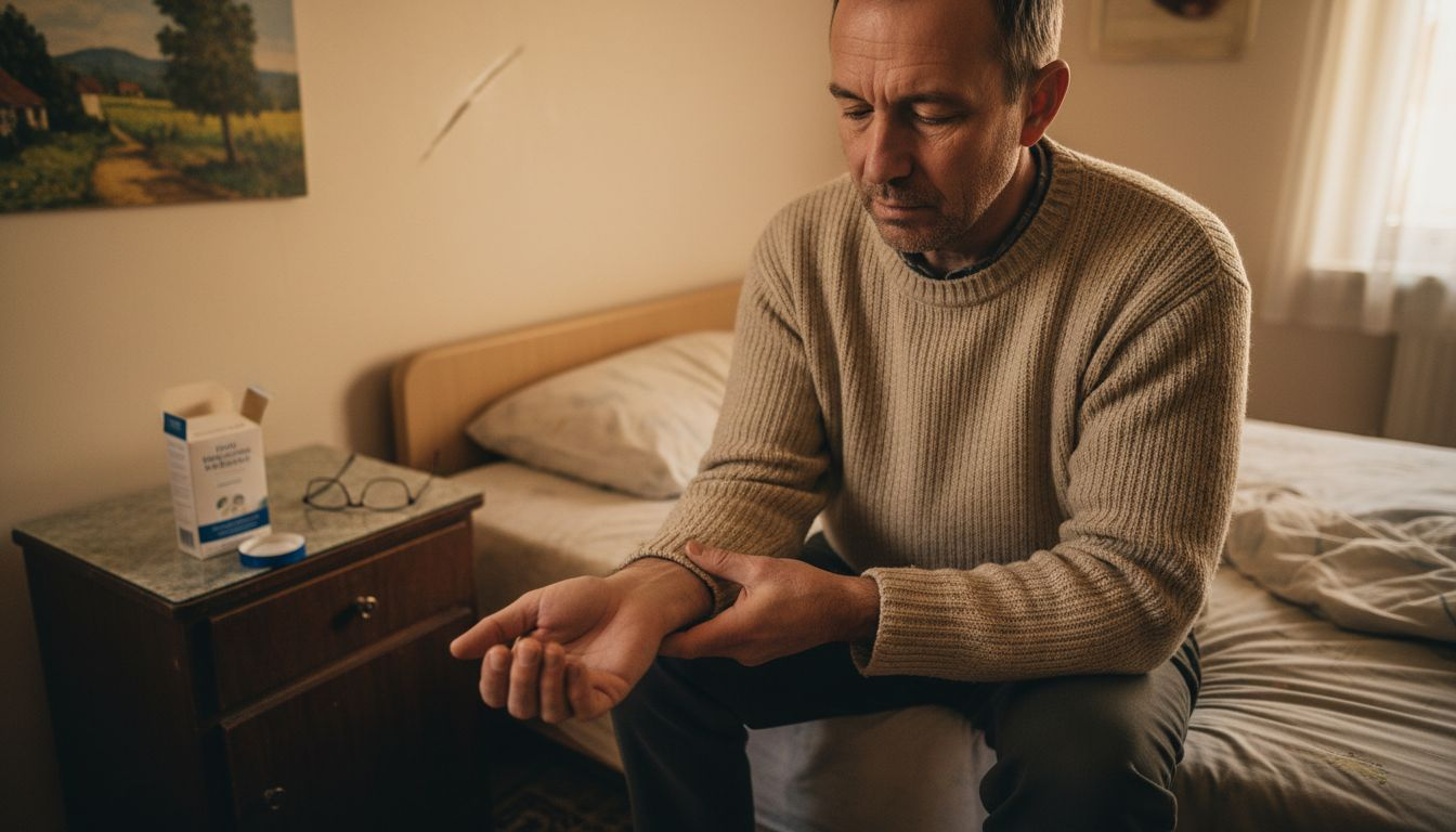 Application de la crème sur le poignet pour observer son absorption