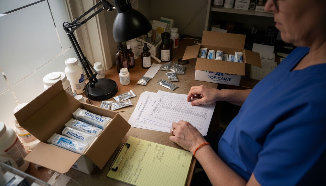 Numbing cream ingredients in pharmacy