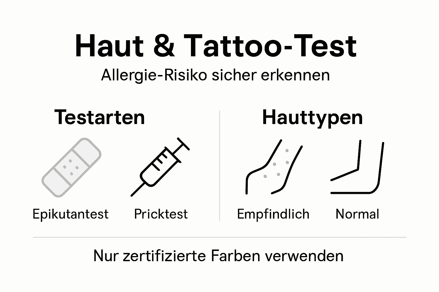 Übersicht: Welche Tattoo-Farben sind hautverträglich? Testmethoden und Hauttypen im Vergleich
