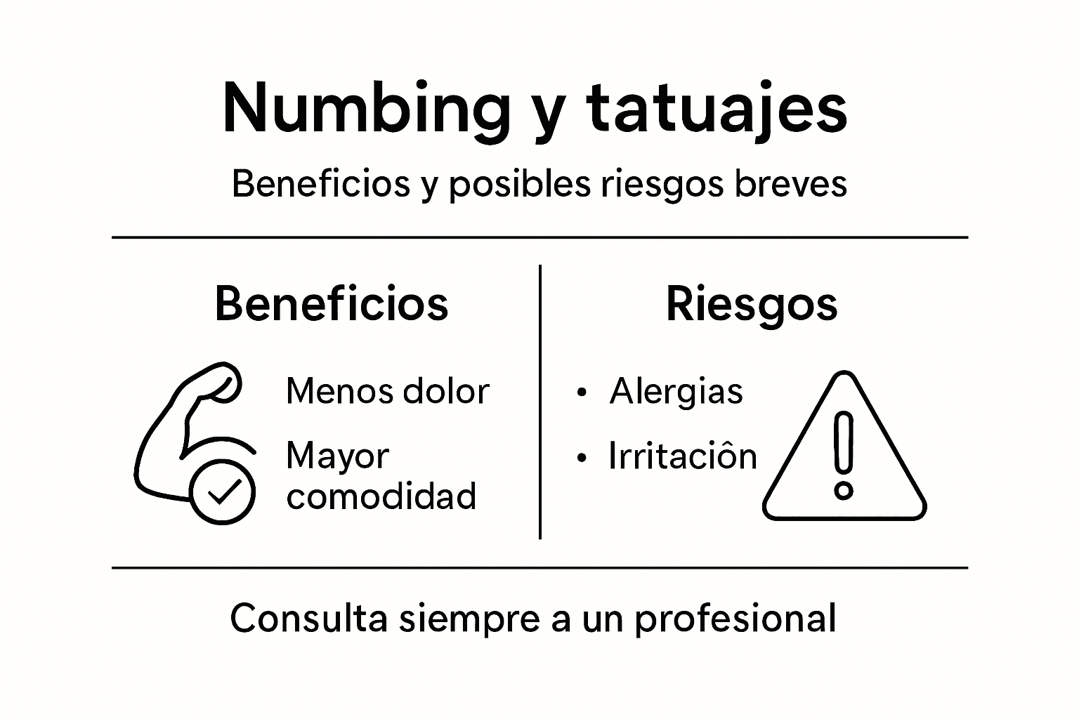 Infografía sobre las ventajas y precauciones al usar cremas anestésicas