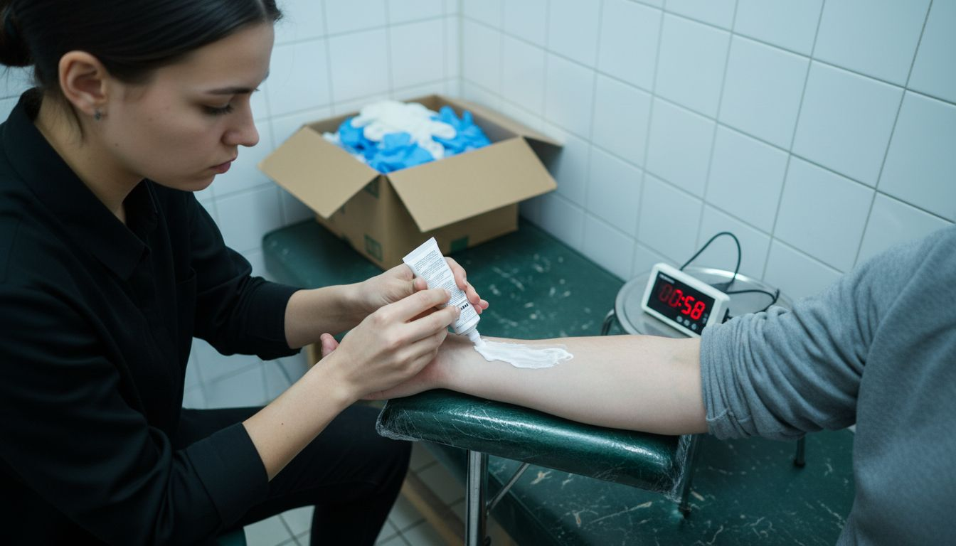 Pour atténuer la douleur lors d’un tatouage, il est possible d’appliquer une crème anesthésiante sur la zone concernée avant la séance.