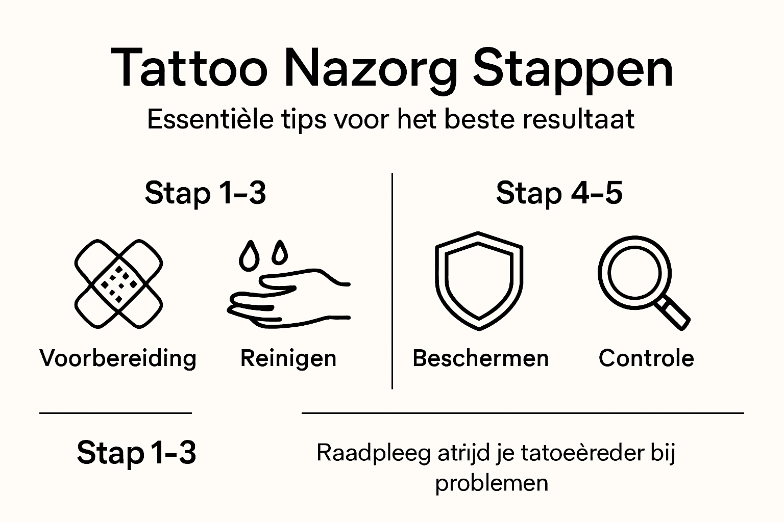 Visueel stappenplan: zo verzorg je je tattoo na het zetten