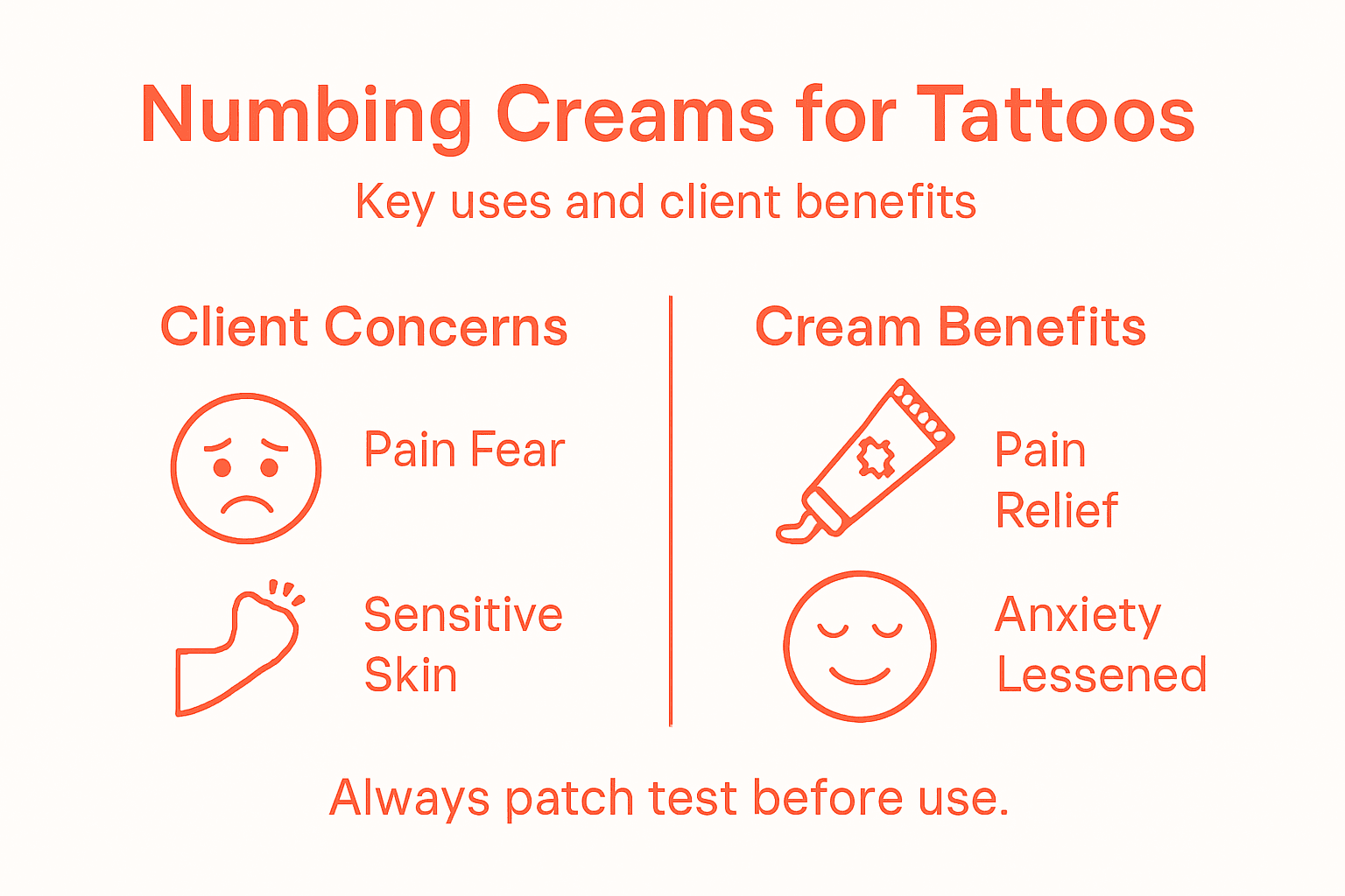 Infographic showing why clients request numbing creams