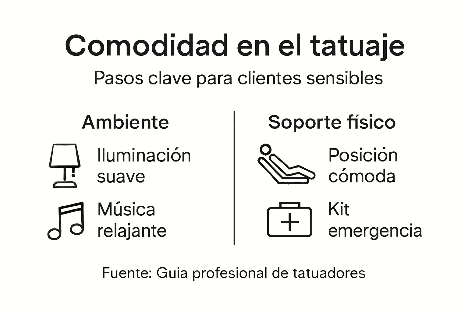 Guía visual sobre cómo lograr mayor comodidad al tatuar zonas delicadas