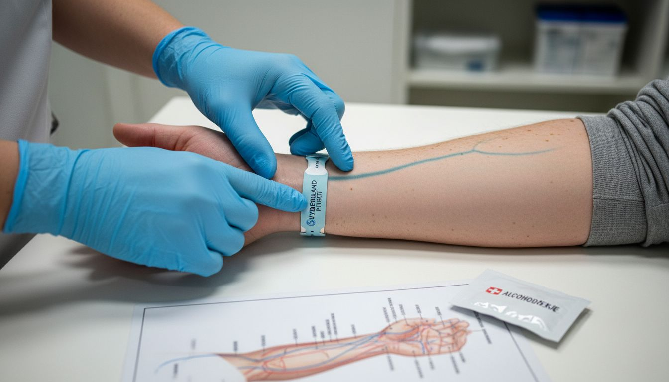 Detailopname van een arm tijdens een huidonderzoek op zenuwen