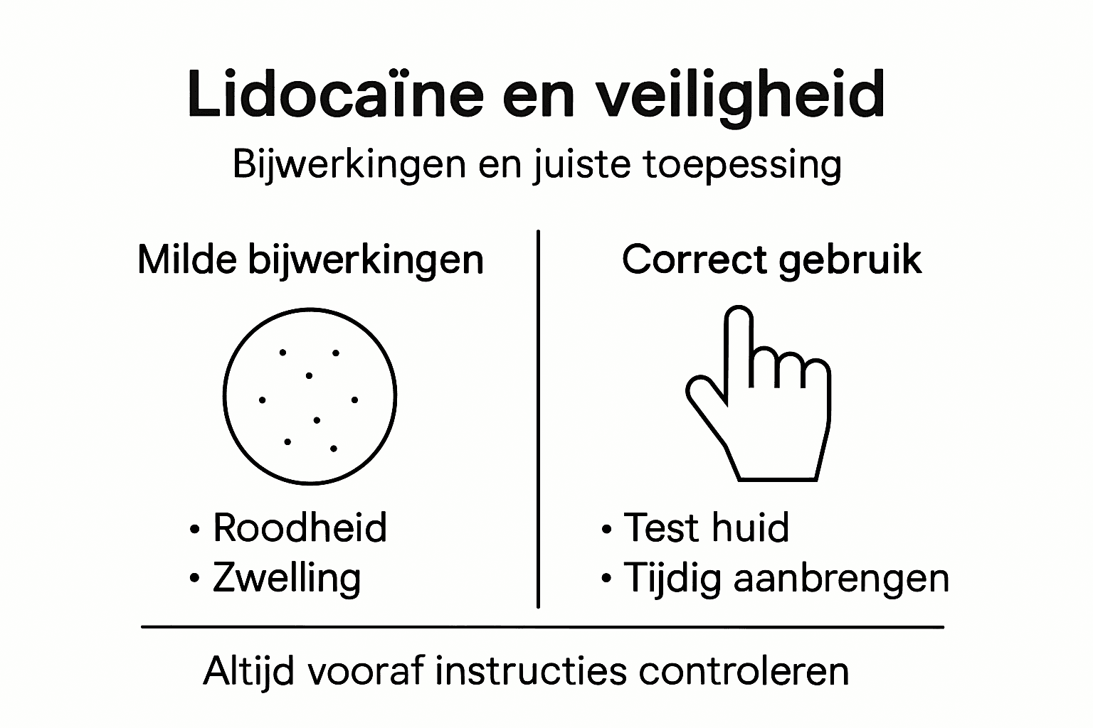 Infographic: alles wat je moet weten over de veiligheid en mogelijke bijwerkingen van lidocaïne