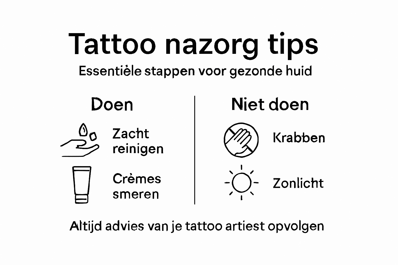 Infographic: de beste tips voor de verzorging van je nieuwe tattoo