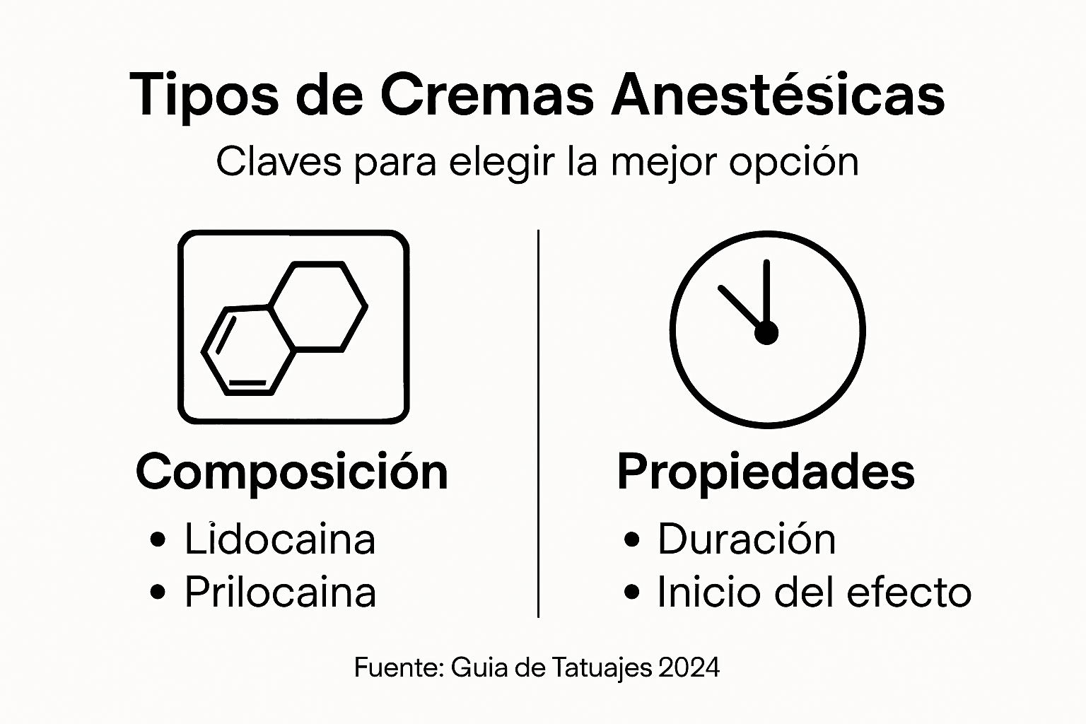 Infografía: conoce los diferentes tipos de cremas anestésicas y sus principales características