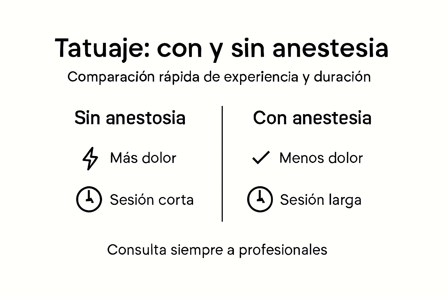 Infografía: ¿Cómo cambia la experiencia de un tatuaje con y sin anestesia?