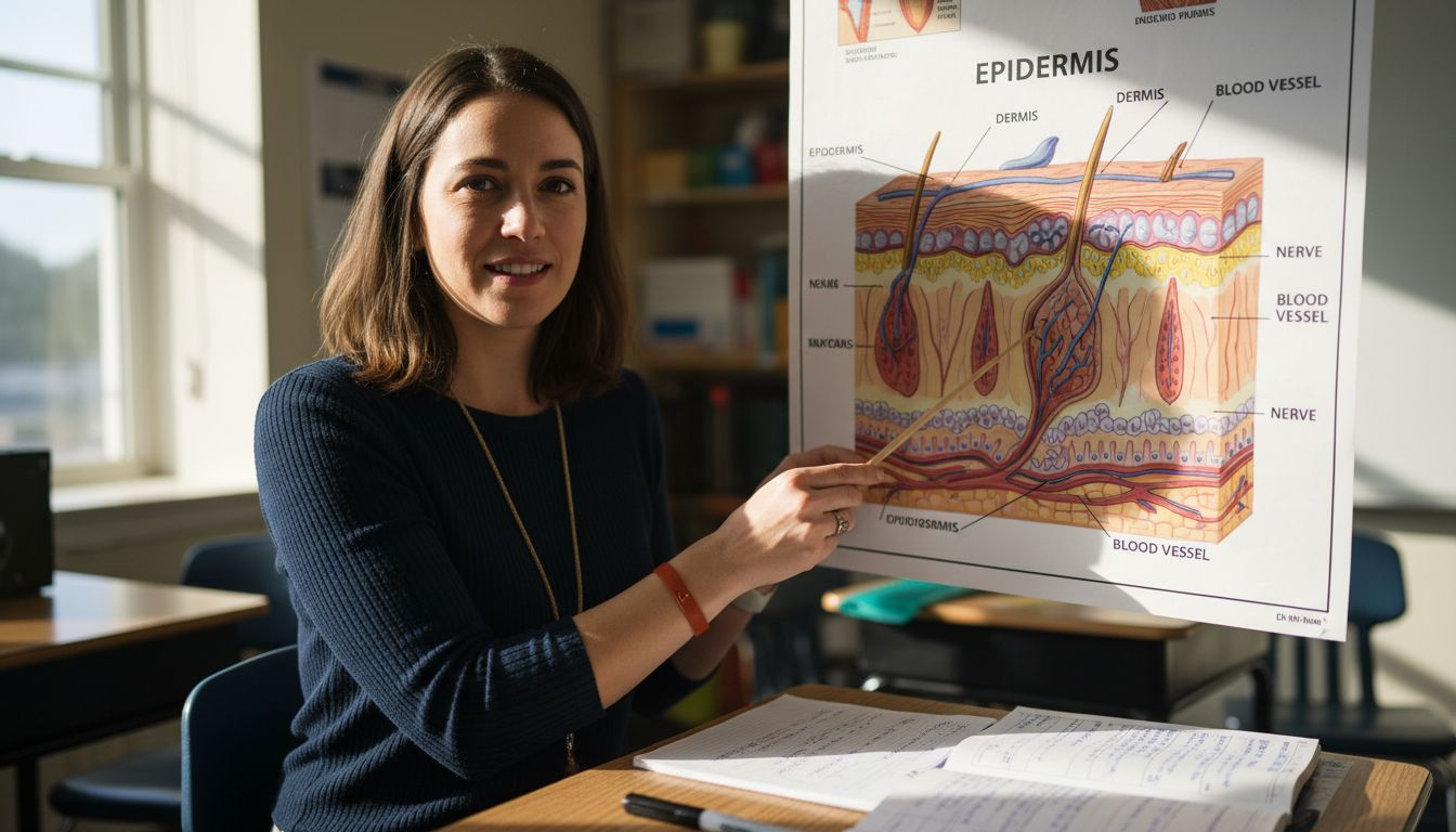 Skin layers diagram for anesthetic cream