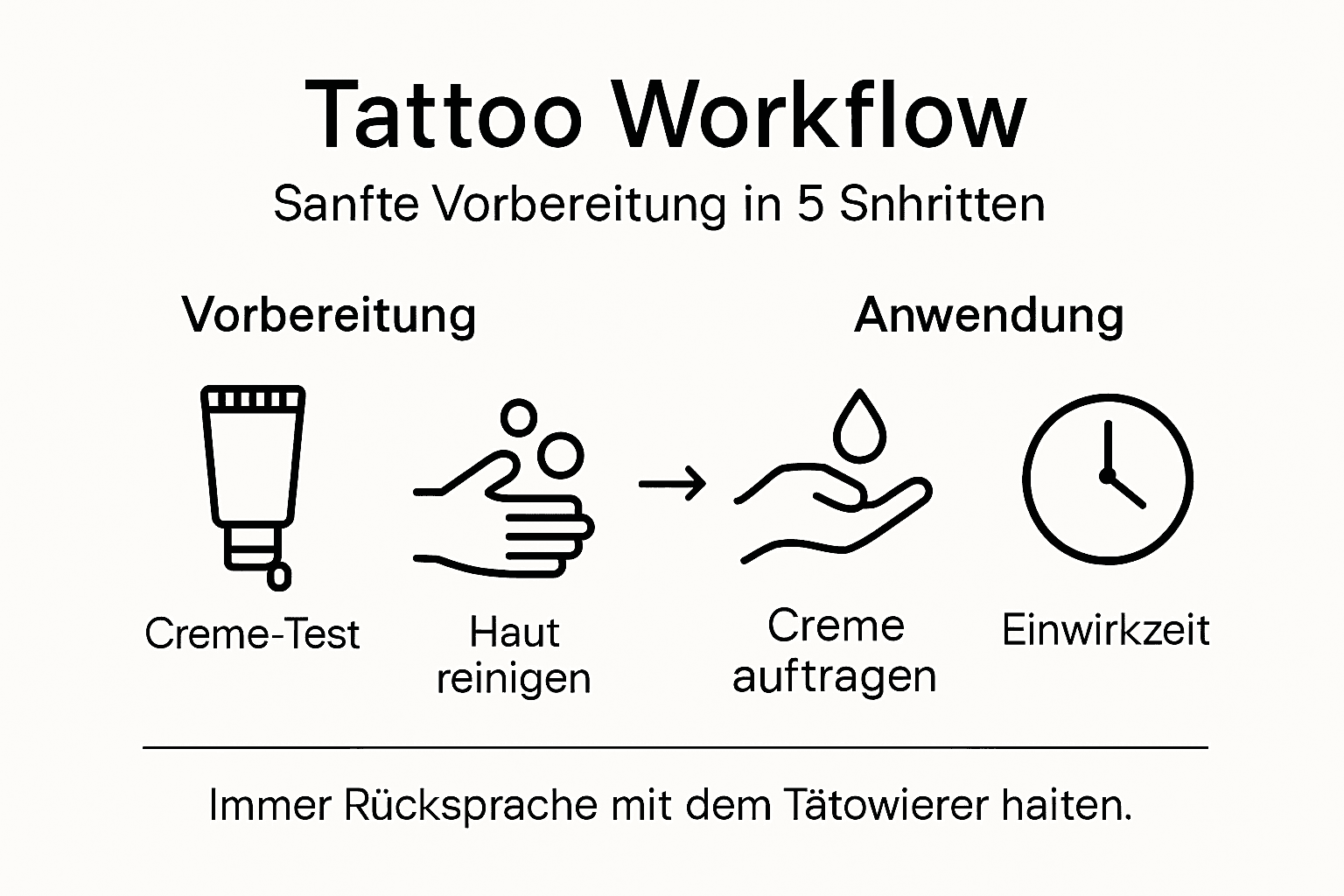 Infografik: Die 5 wichtigsten Schritte zur optimalen Tattoo-Pflege