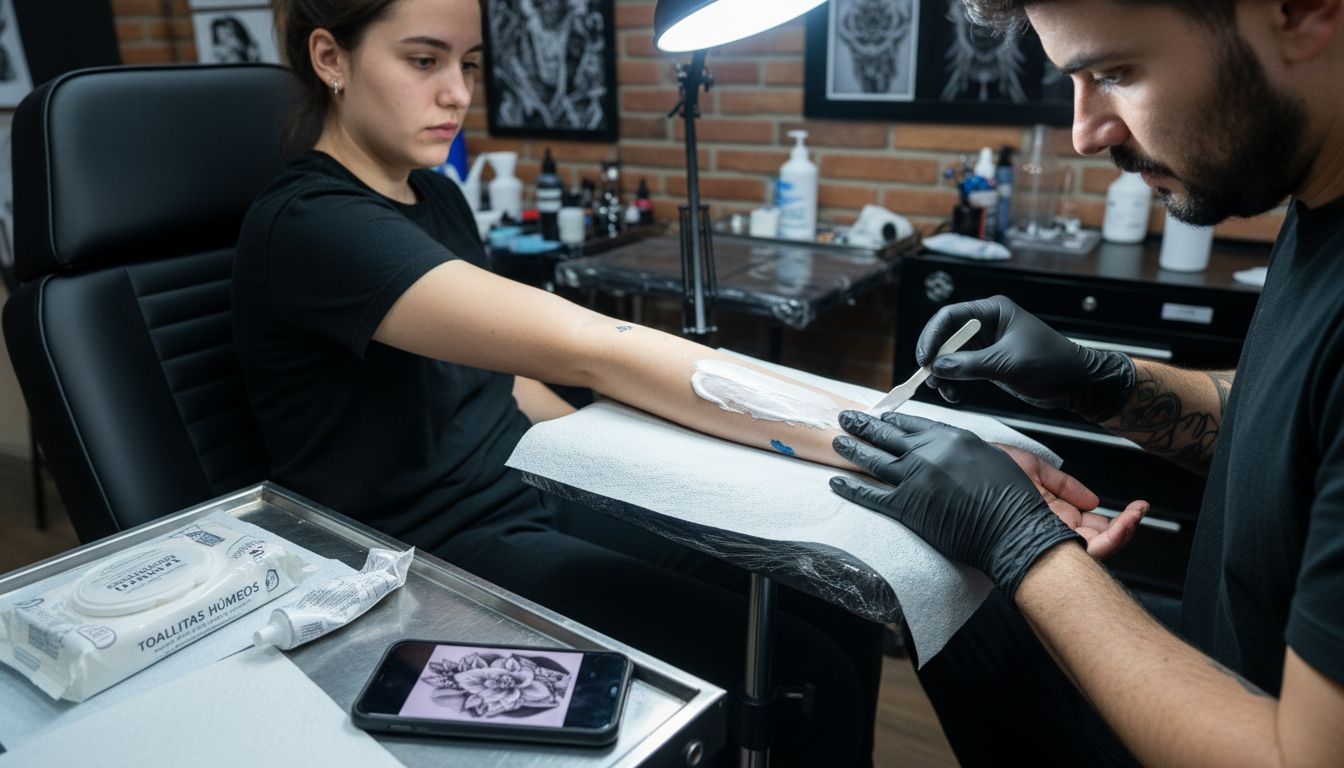 Aplicar crema anestésica en la zona antes de empezar el tatuaje