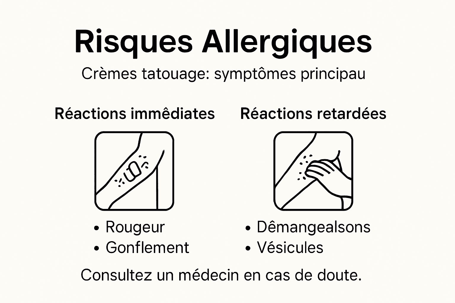 Infographie : quels sont les symptômes et les risques d’allergie liés aux crèmes utilisées pour le tatouage ?