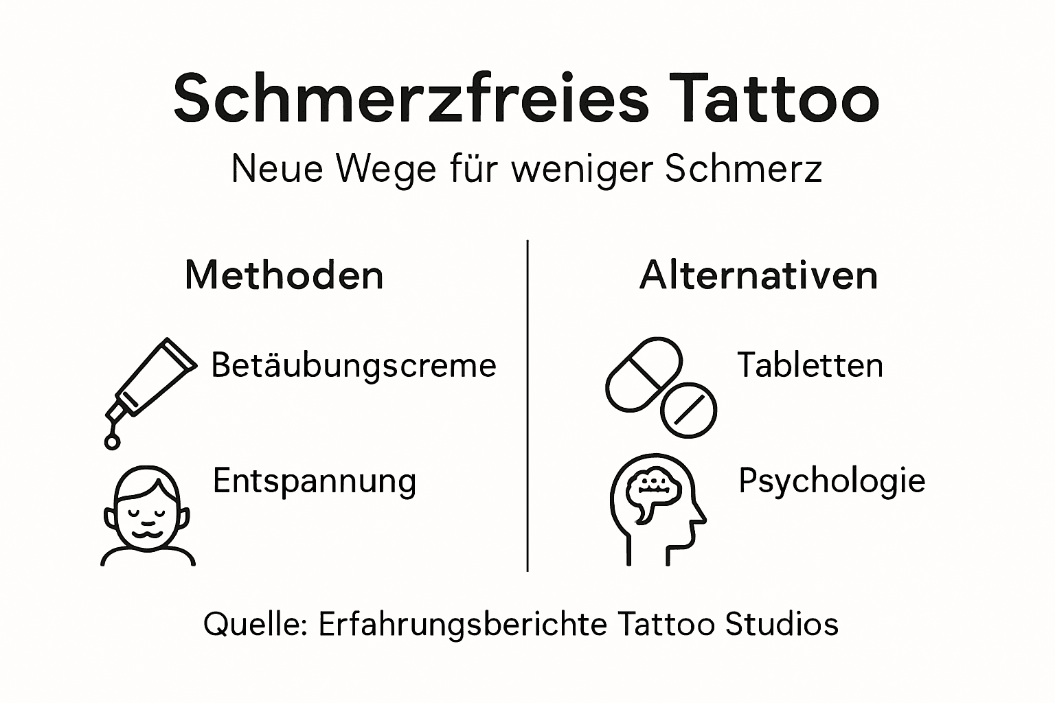 Infografik: So kannst du Schmerzen beim Tätowieren effektiv lindern