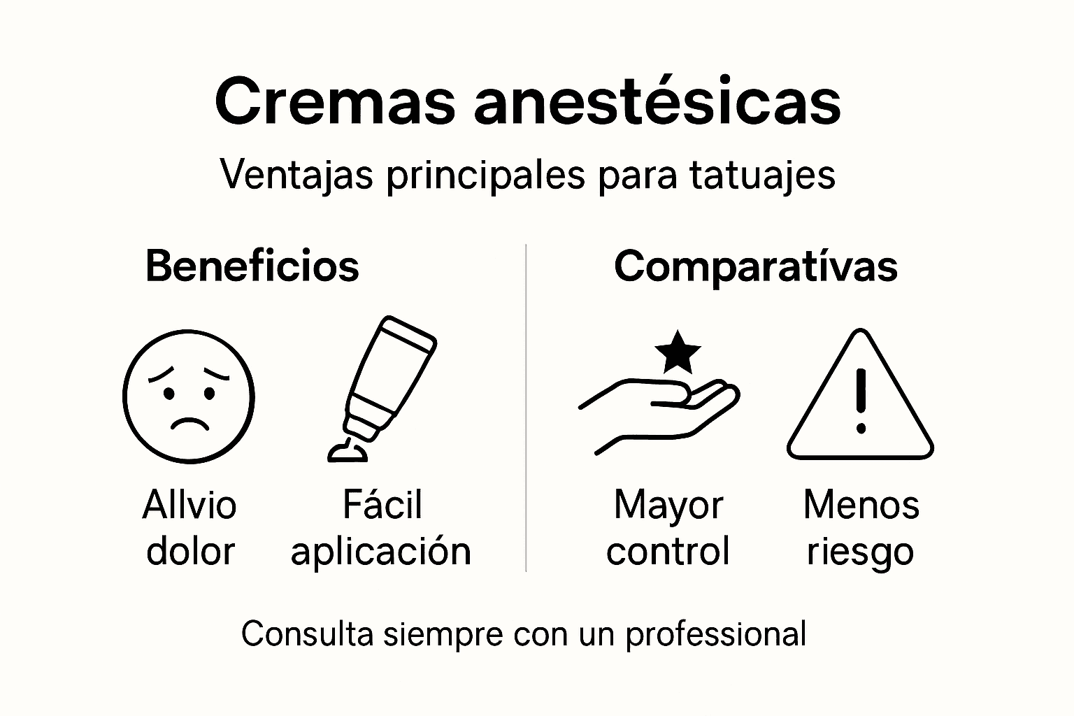 Infografía: beneficios y comparativa entre diferentes cremas anestésicas