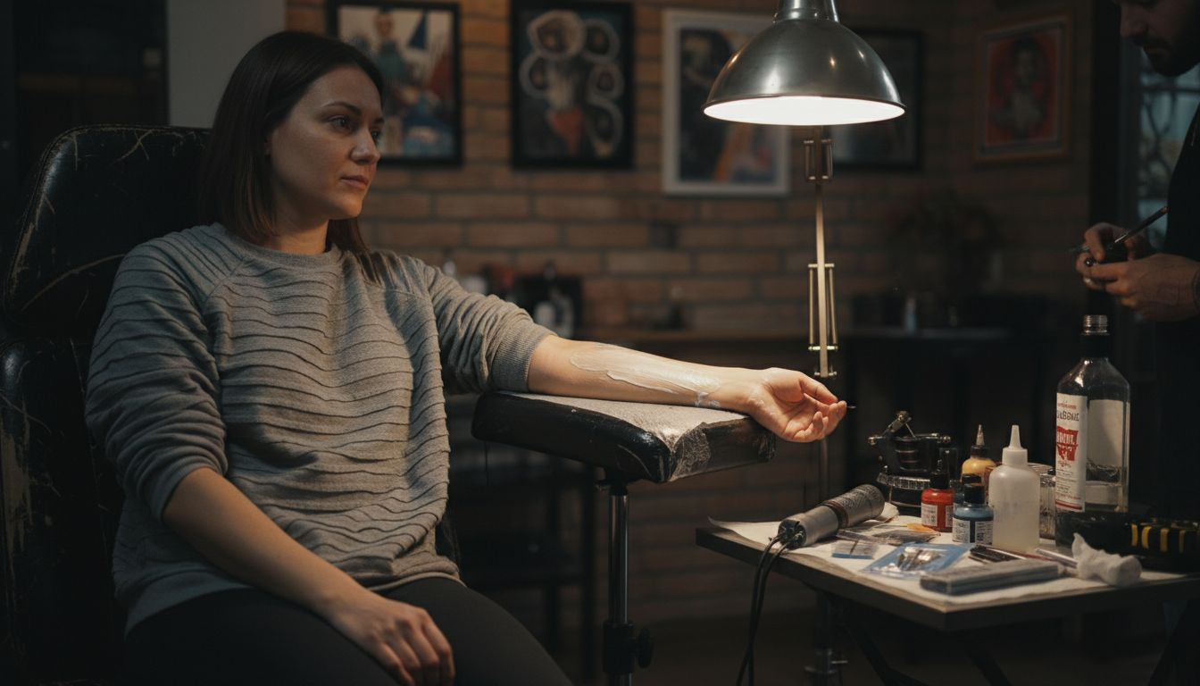 Usar crema anestésica antes de comenzar el tatuaje ayuda a reducir las molestias durante el proceso.