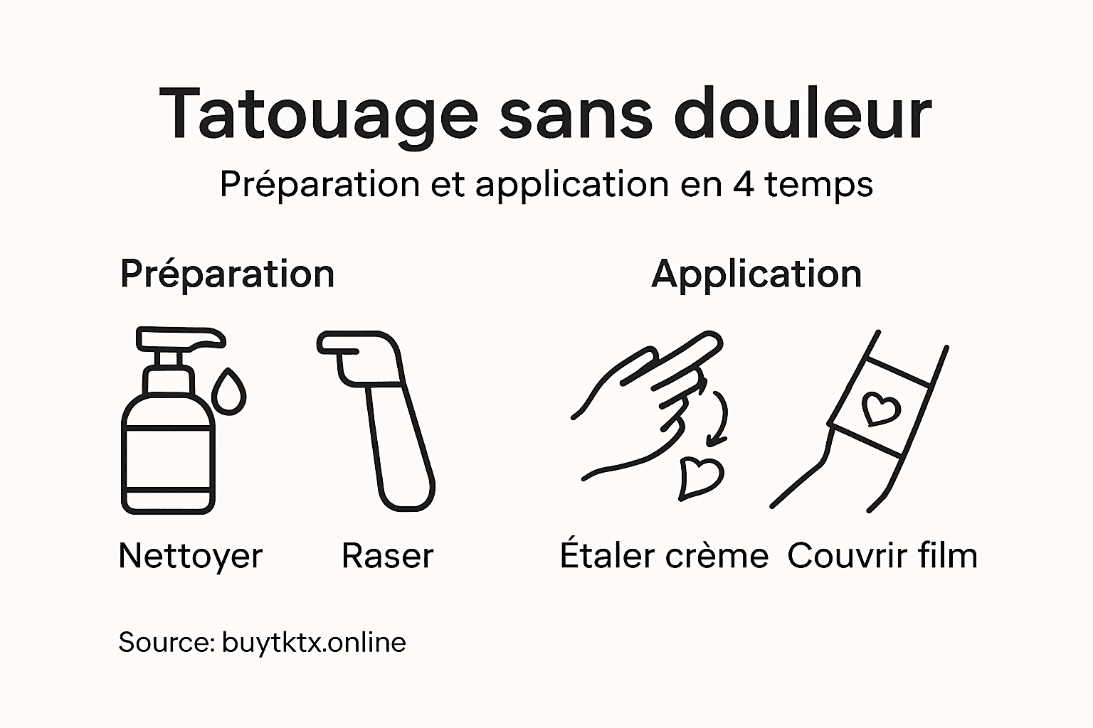 Infographie : les étapes essentielles pour appliquer une crème sur un tatouage