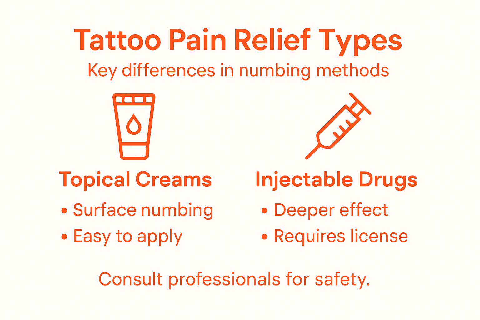Infographic comparing topical and injectable anesthesia