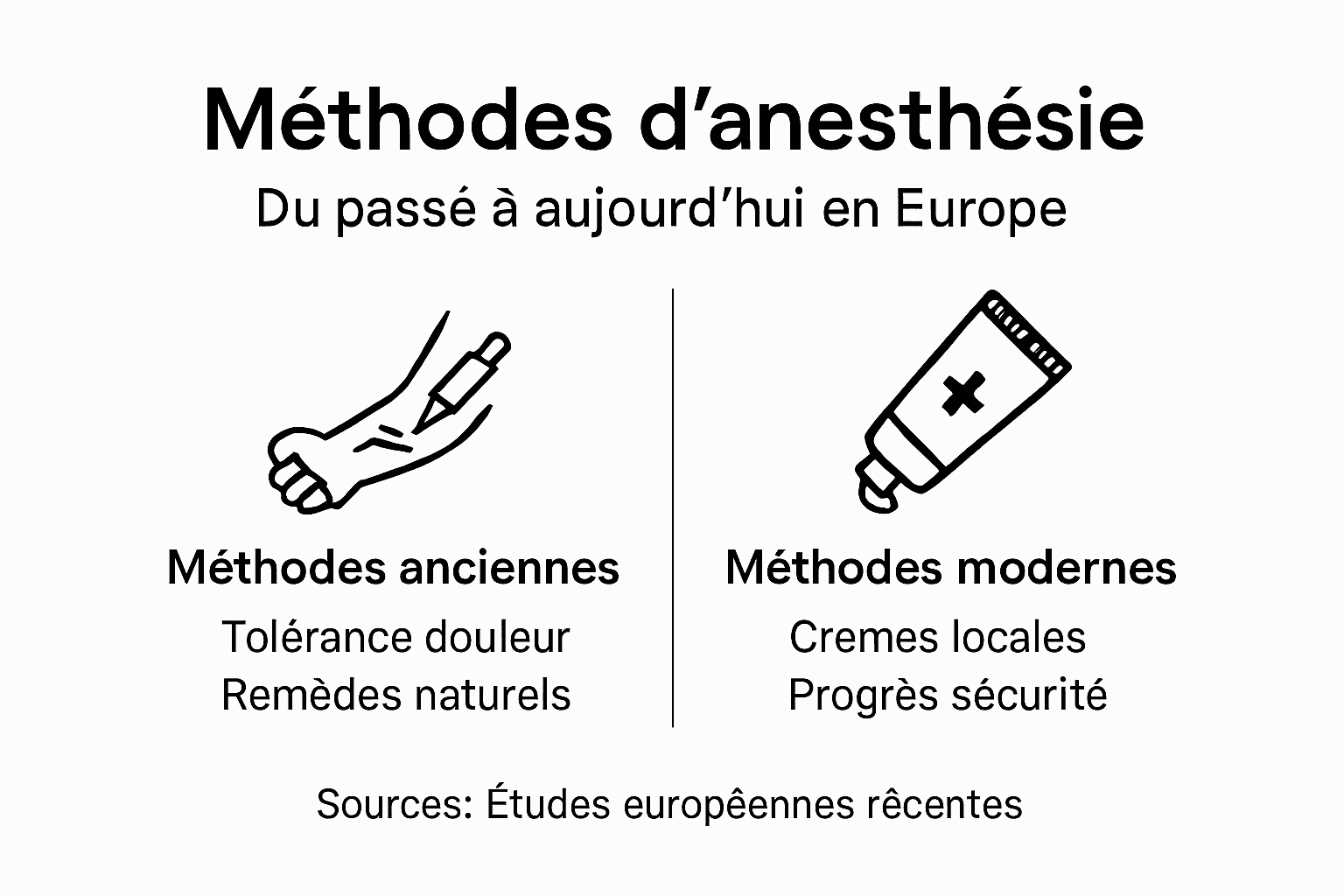 Infographie sur les évolutions de l’anesthésie en tatouage