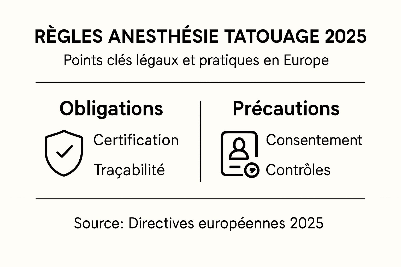 Panorama du cadre juridique de l’anesthésie lors du tatouage en Europe : infographie