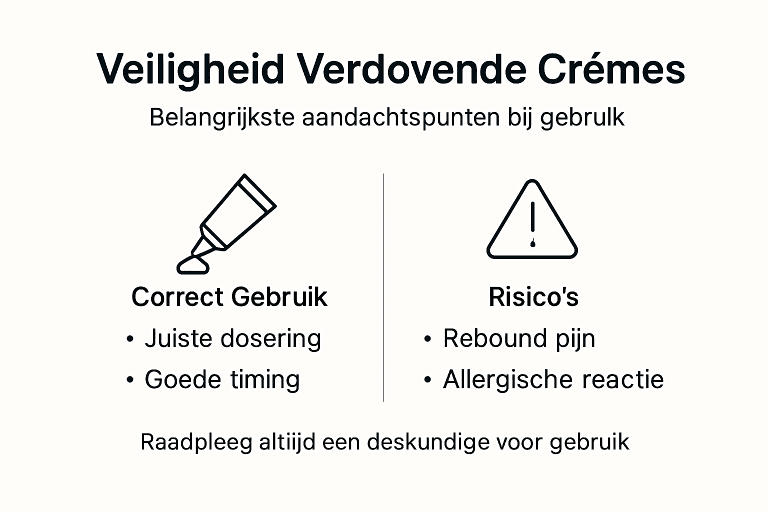 Infographic: wat je moet weten over de veiligheid en mogelijke risico’s van verdovende crèmes