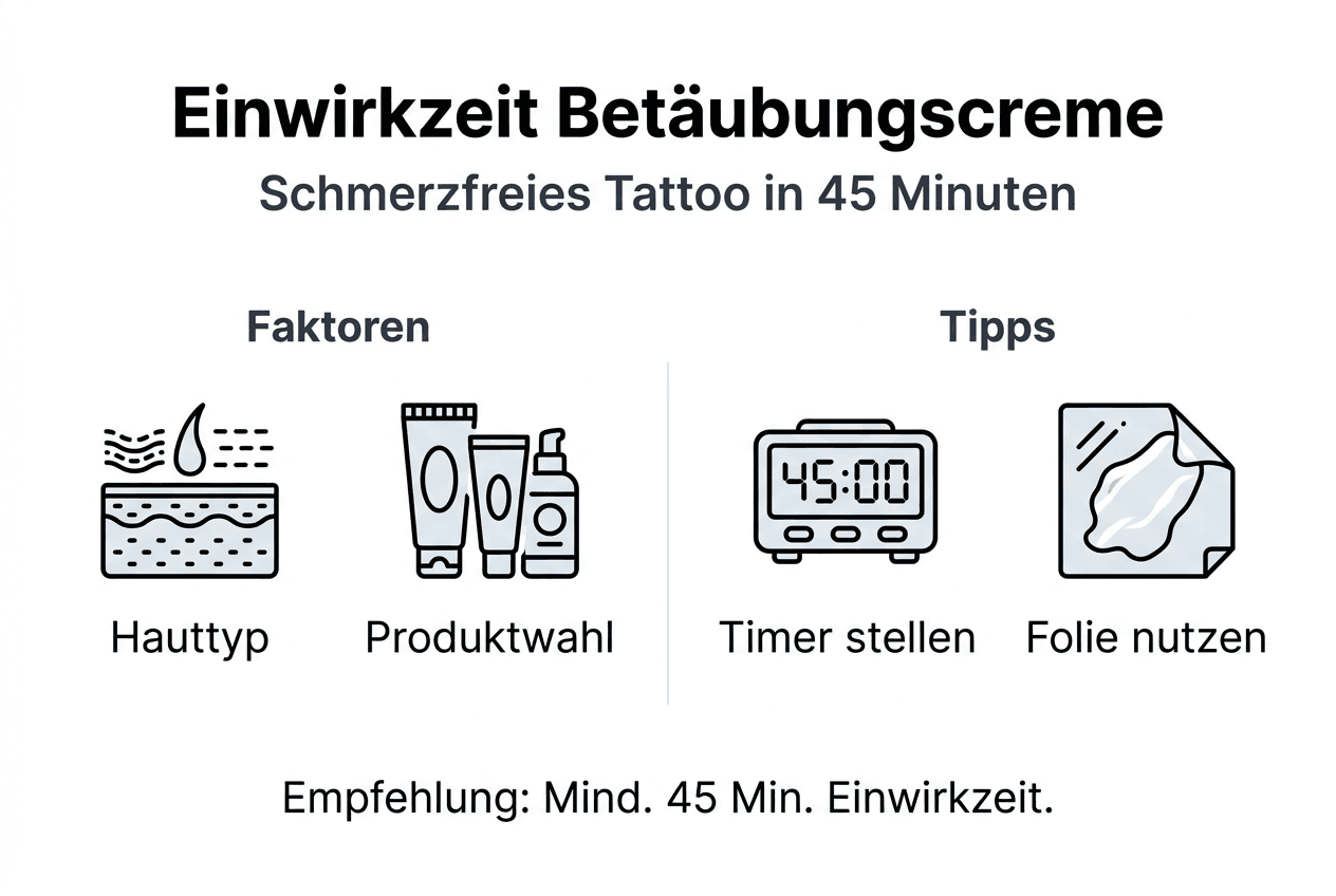 Infografik: Wie lange sollte Betäubungscreme einwirken? Praktische Tipps zur richtigen Anwendung