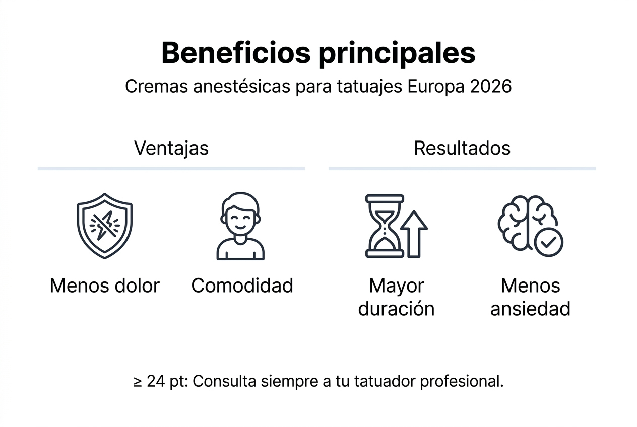 Infografía: ventajas de usar crema anestésica antes de hacerse un tatuaje