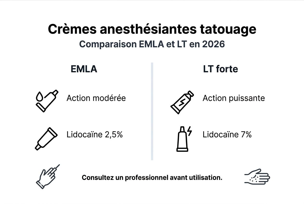 Comparatif des crèmes anesthésiantes pour le tatouage : infographie pratique
