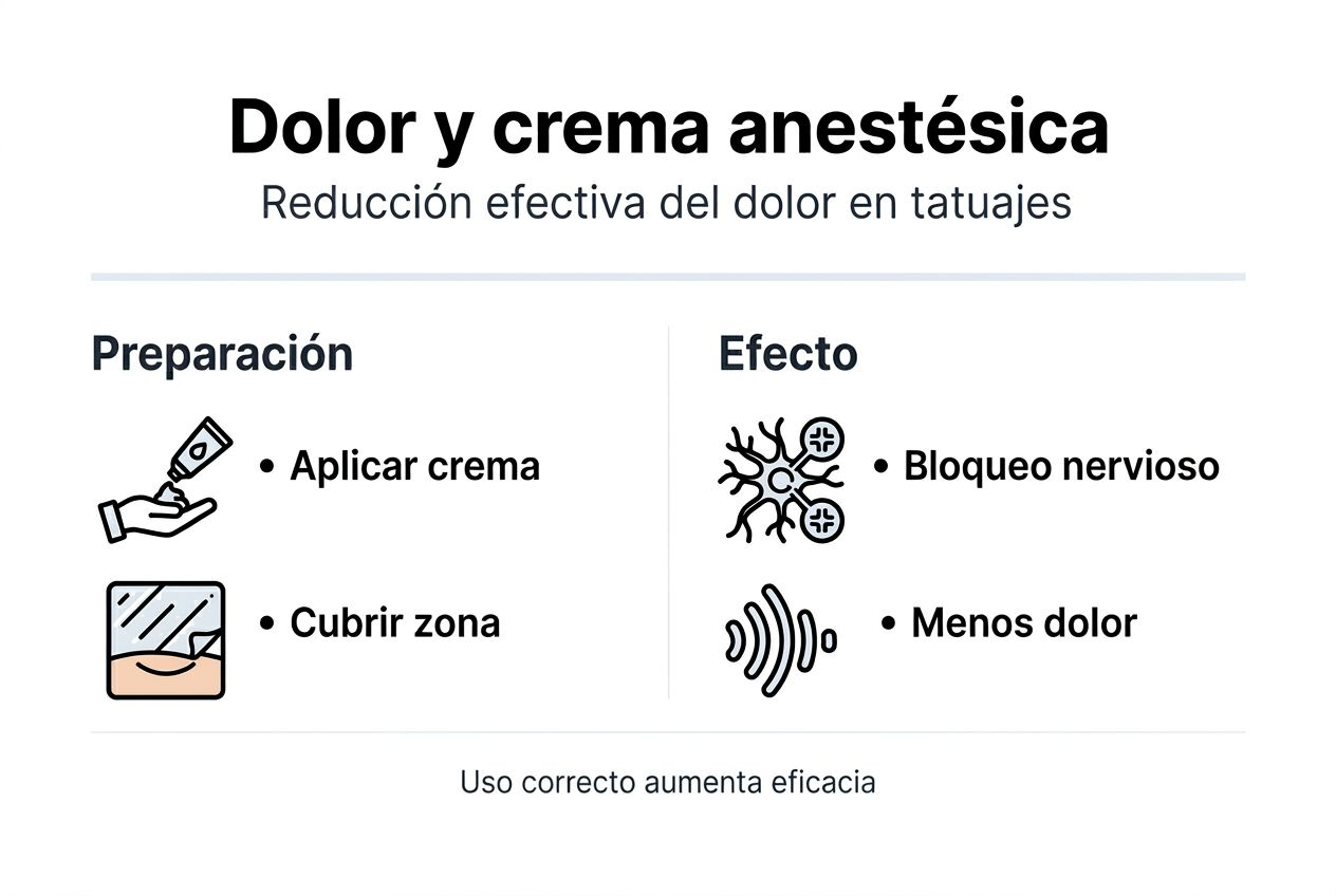 Infografía sobre cómo la crema anestésica ayuda a aliviar el dolor
