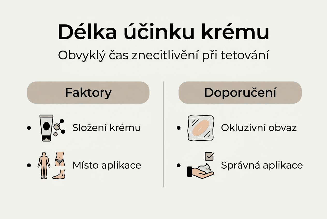 Přehledná infografika: Jak dlouho působí anestetický krém?