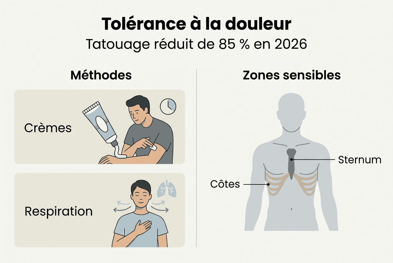 Infographie : astuces pour mieux gérer la douleur lors d’une séance de tatouage