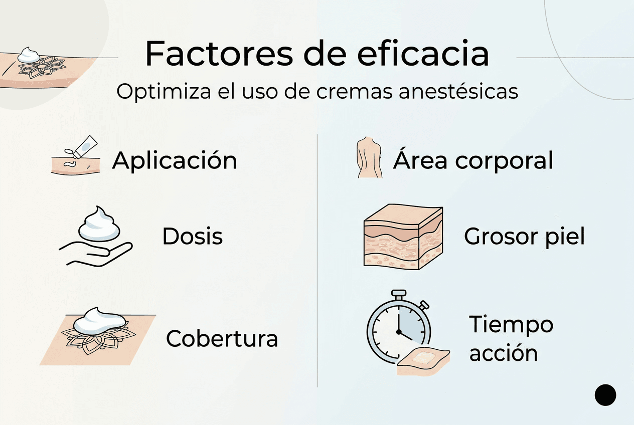 Infografía: aspectos clave que determinan la efectividad de las cremas anestésicas