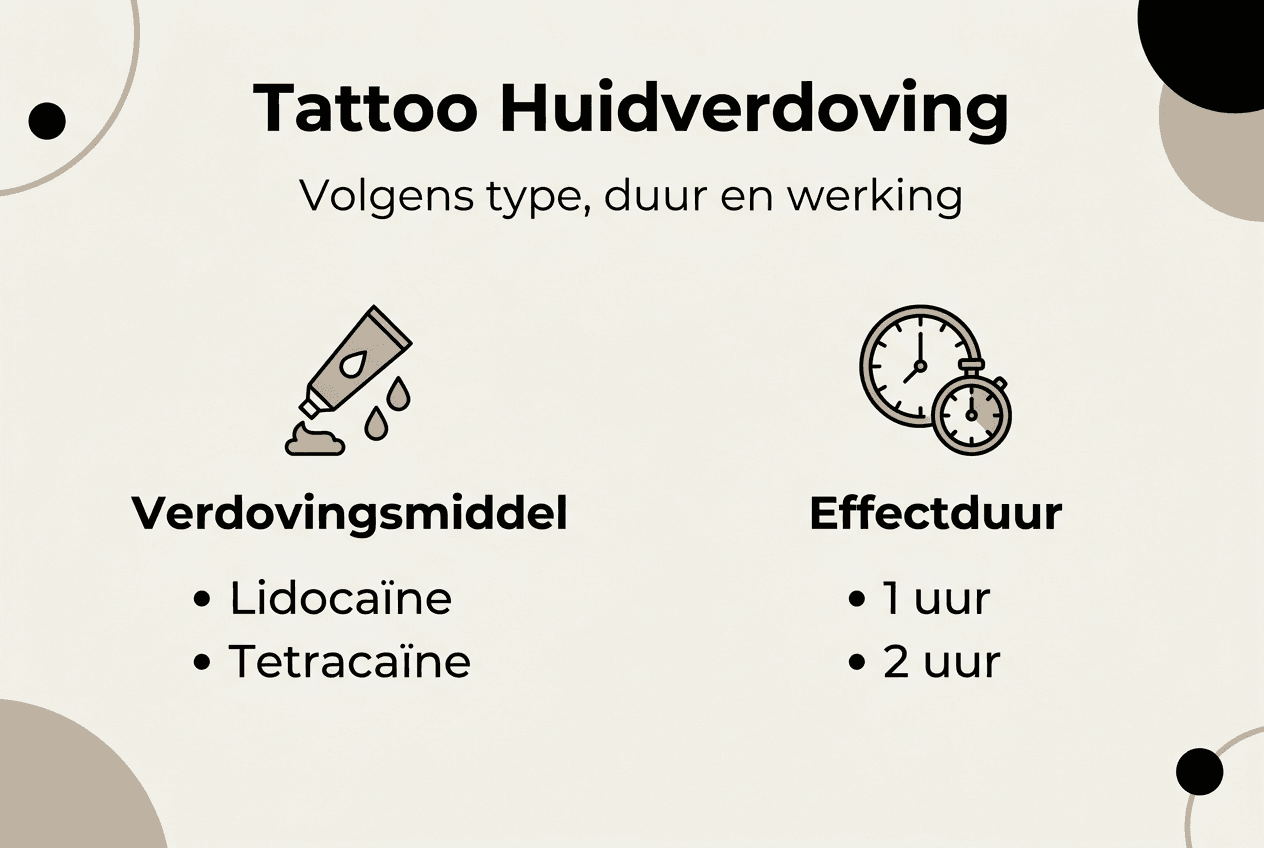 Infographic: Hoe lang werkt huidverdoving bij het zetten van een tattoo?