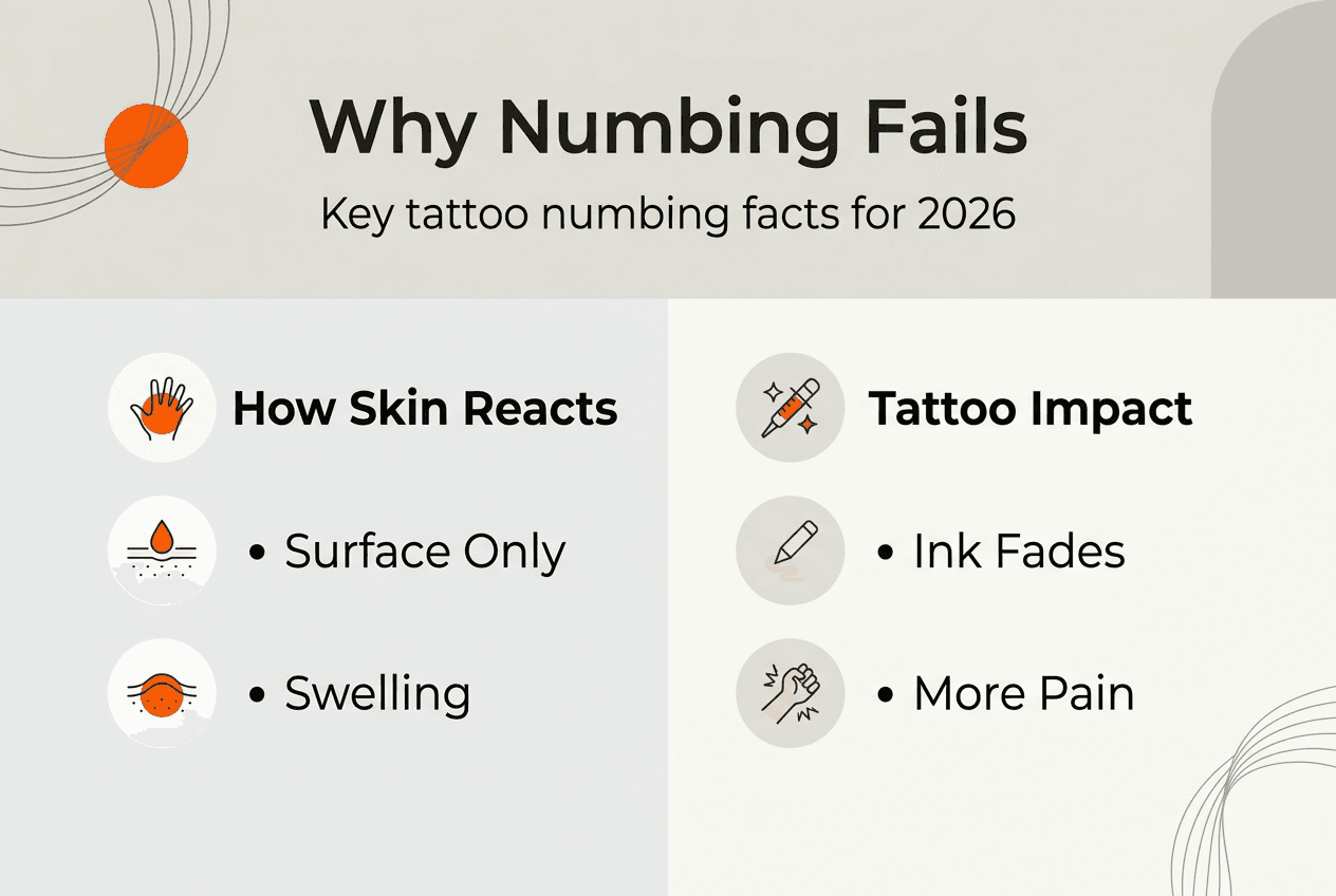 Infographic on numbing cream failure during tattoos