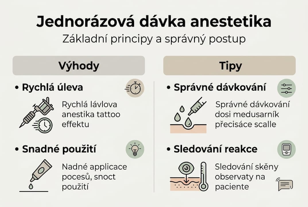 Infografika: Jak správně podat jednorázovou dávku anestetika – užitečné rady a tipy