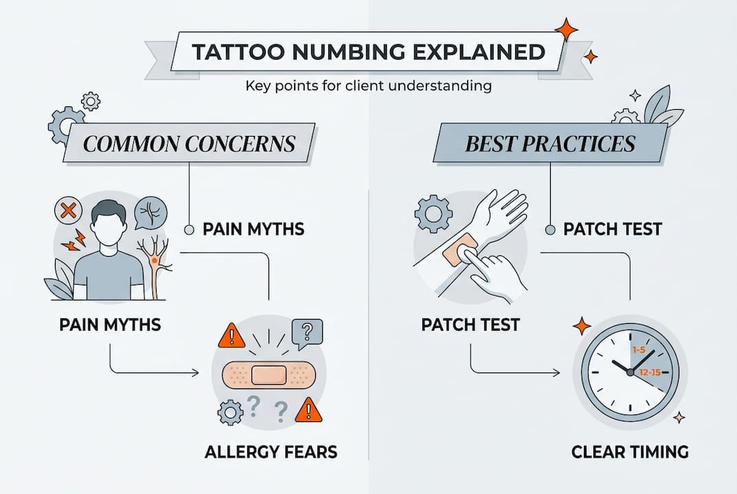 Infographic about numbing education and client concerns