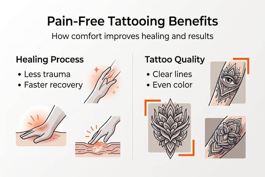 Infographic benefits of pain-free tattooing