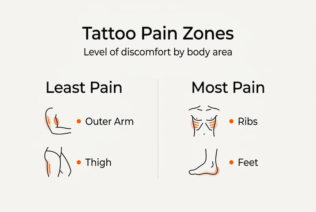 Infographic showing pain levels by body zone