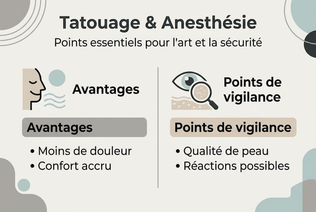 Infographie : tout savoir sur les bénéfices et les risques de l’anesthésie lors d’un tatouage