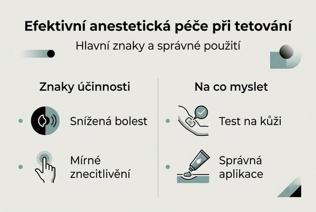 Infografika: Jak poznat účinek anestézie při tetování a praktické rady pro její použití