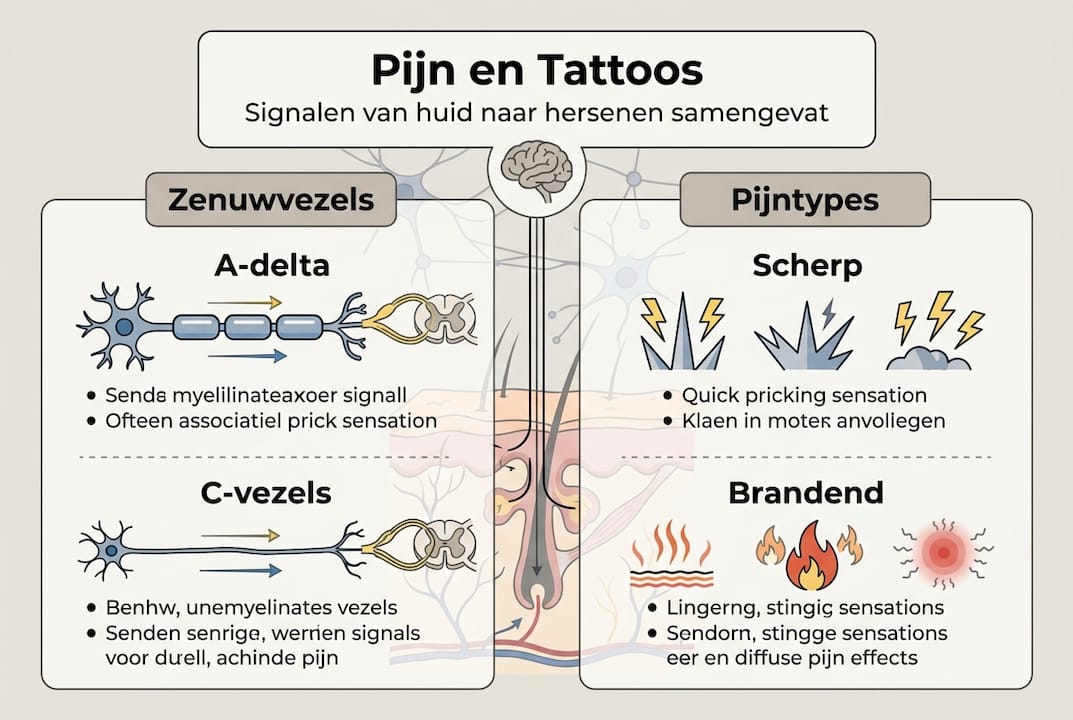 Overzicht: pijnsignalen en soorten zenuwen in één infographic