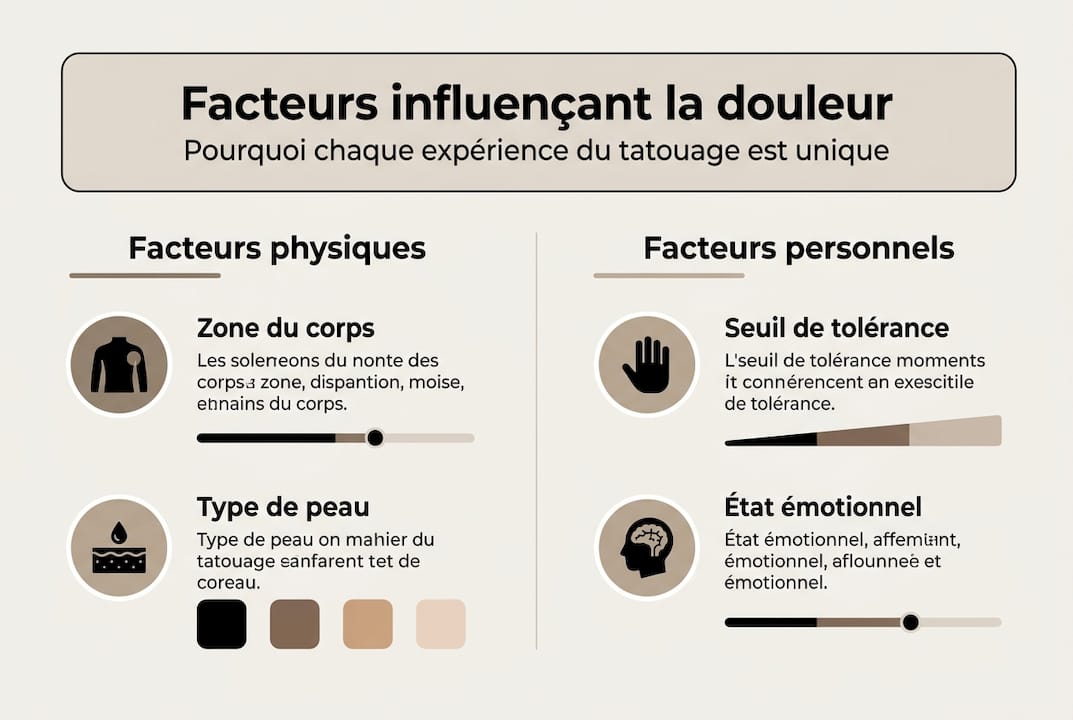 Infographie : les différents facteurs qui influencent la douleur lors d’un tatouage
